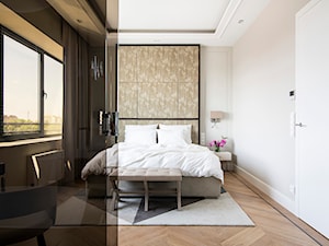 Apartament Wrocław 100m2 - Średnia biała sypialnia, styl nowoczesny - zdjęcie od Finchstudio Architektura Wnętrz