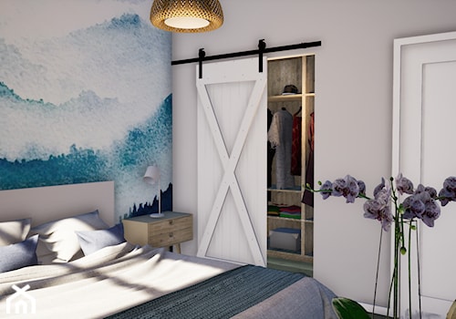 sypialnia z garderobą - zdjęcie od Anna Wojnar Architektura Wnętrz