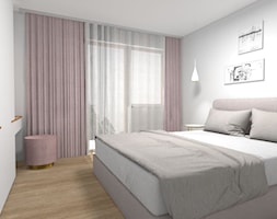 mieszkanie we Wrocławiu - Mała biała sypialnia z balkonem / tarasem, styl nowoczesny - zdjęcie od Anna Wojnar Architektura Wnętrz - Homebook