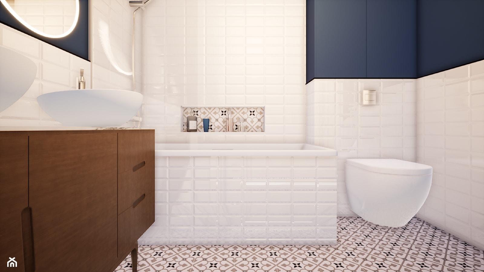 łazienka w kolorze navy blue - zdjęcie od Anna Wojnar Architektura Wnętrz - Homebook