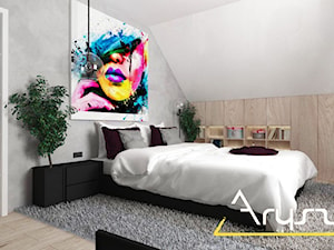 Dom ECO-02 - Średnia szara sypialnia na poddaszu, styl nowoczesny - zdjęcie od Pracownia architektoniczna - LARYSZ