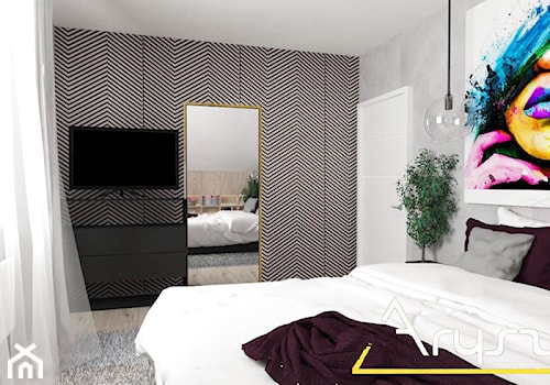 Dom ECO-02 - Średnia szara sypialnia, styl nowoczesny - zdjęcie od Pracownia architektoniczna - LARYSZ