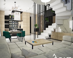 Apartament w Raciborzu - Średni salon z jadalnią, styl industrialny - zdjęcie od Pracownia architektoniczna - LARYSZ - Homebook