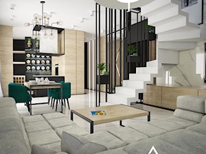 Apartament w Raciborzu - Średni salon z jadalnią, styl industrialny - zdjęcie od Pracownia architektoniczna - LARYSZ