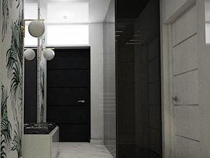 Dom ECO-02 - Średni biały czarny z marmurem na podłodze hol / przedpokój, styl nowoczesny - zdjęcie od Pracownia architektoniczna - LARYSZ
