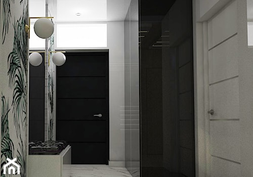 Dom ECO-02 - Średni biały czarny z marmurem na podłodze hol / przedpokój, styl nowoczesny - zdjęcie od Pracownia architektoniczna - LARYSZ