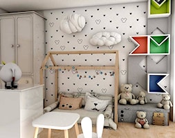MIESZKANIE 80m2- STYL SKANDYNAWSKI - Średni szary pokój dziecka dla dziecka dla chłopca dla dziewczy ... - zdjęcie od Pracownia architektoniczna - LARYSZ - Homebook
