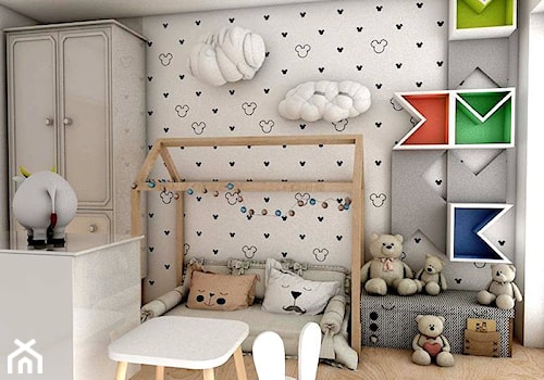 MIESZKANIE 80m2- STYL SKANDYNAWSKI - Średni szary pokój dziecka dla dziecka dla chłopca dla dziewczynki, styl skandynawski - zdjęcie od Pracownia architektoniczna - LARYSZ