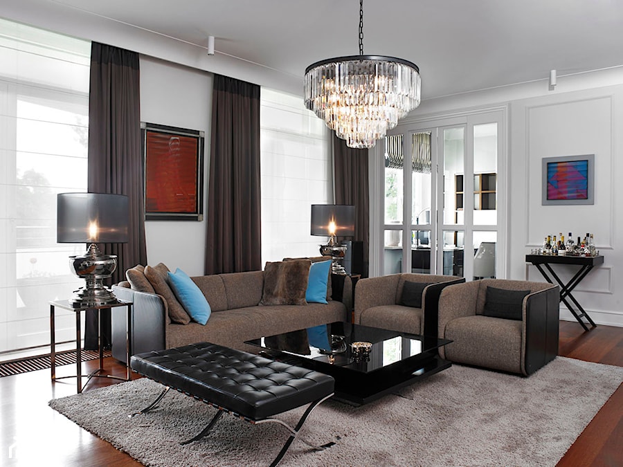 Apartament Morskie Oko - Duży biały salon, styl glamour - zdjęcie od BBHome Design
