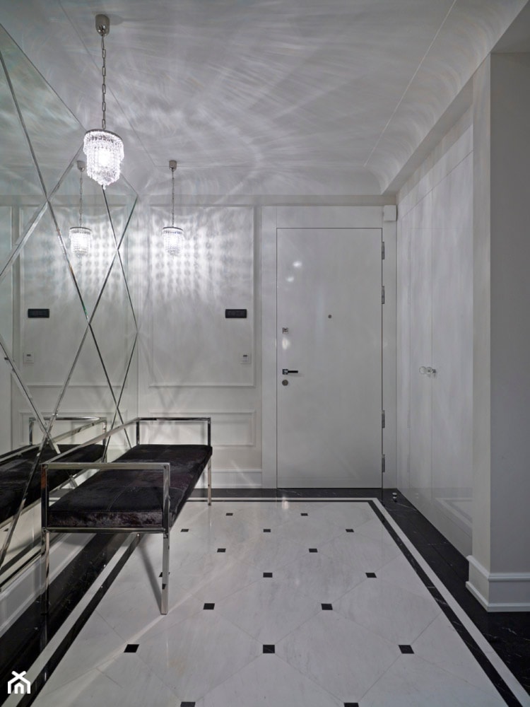 Apartament Morskie Oko - Średni beżowy z marmurem na podłodze hol / przedpokój, styl nowoczesny - zdjęcie od BBHome Design
