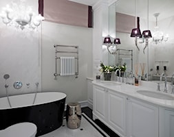 Apartament Morskie Oko - Średnia bez okna jako pokój kąpielowy z lustrem z dwoma umywalkami łazienka ... - zdjęcie od BBHome Design - Homebook