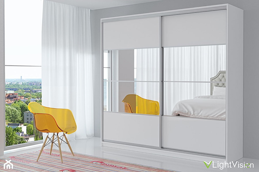 Wizualizacja szafy przesuwnej w sypialni - zdjęcie od LightVision Studio