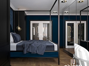 Nastrojowa sypialnia w Krakowie - Średnia niebieska sypialnia, styl nowoczesny - zdjęcie od UDOMOWIENI