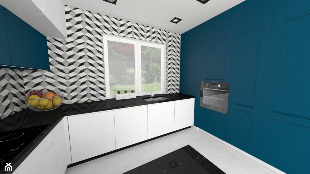 Turkusowy akcent w kuchni - zdjęcie od CzajkaDesign - Homebook