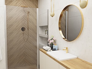 Nowoczesna łazienka ecru +złoto - zdjęcie od CzajkaDesign