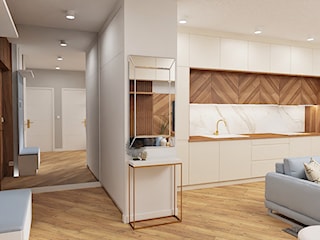Projekt mieszkania - nowoczesny salon z kuchnią
