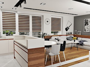 Nowoczesna kuchnia biel + drewno - zdjęcie od CzajkaDesign