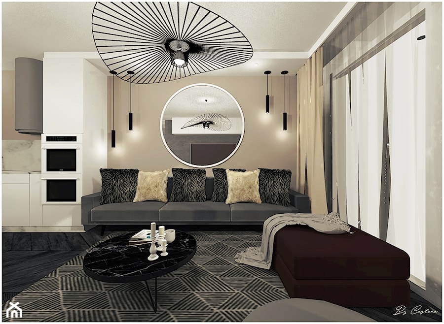 Salon w stylu hotelowym - zdjęcie od By Castana Autorska pracownia projektowa