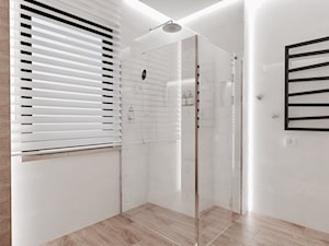 Łazienka w Bieli - Mała łazienka z oknem, styl skandynawski - zdjęcie od MP-DESIGN
