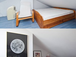 Hetmańska - Mała biała sypialnia na poddaszu, styl nowoczesny - zdjęcie od Anna Białek