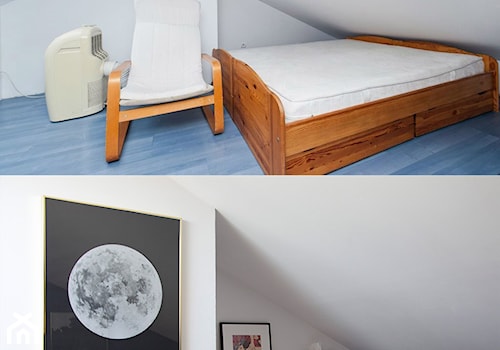 Hetmańska - Mała biała sypialnia na poddaszu, styl nowoczesny - zdjęcie od Anna Białek