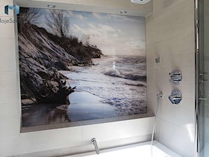 Szkło z grafiką – krajobraz morski - Łazienka, styl nowoczesny - zdjęcie od Mojeszklo.pl