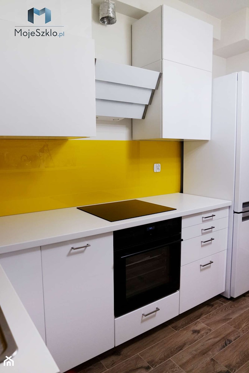 Lacobel żółty - Kuchnia, styl nowoczesny - zdjęcie od Mojeszklo.pl