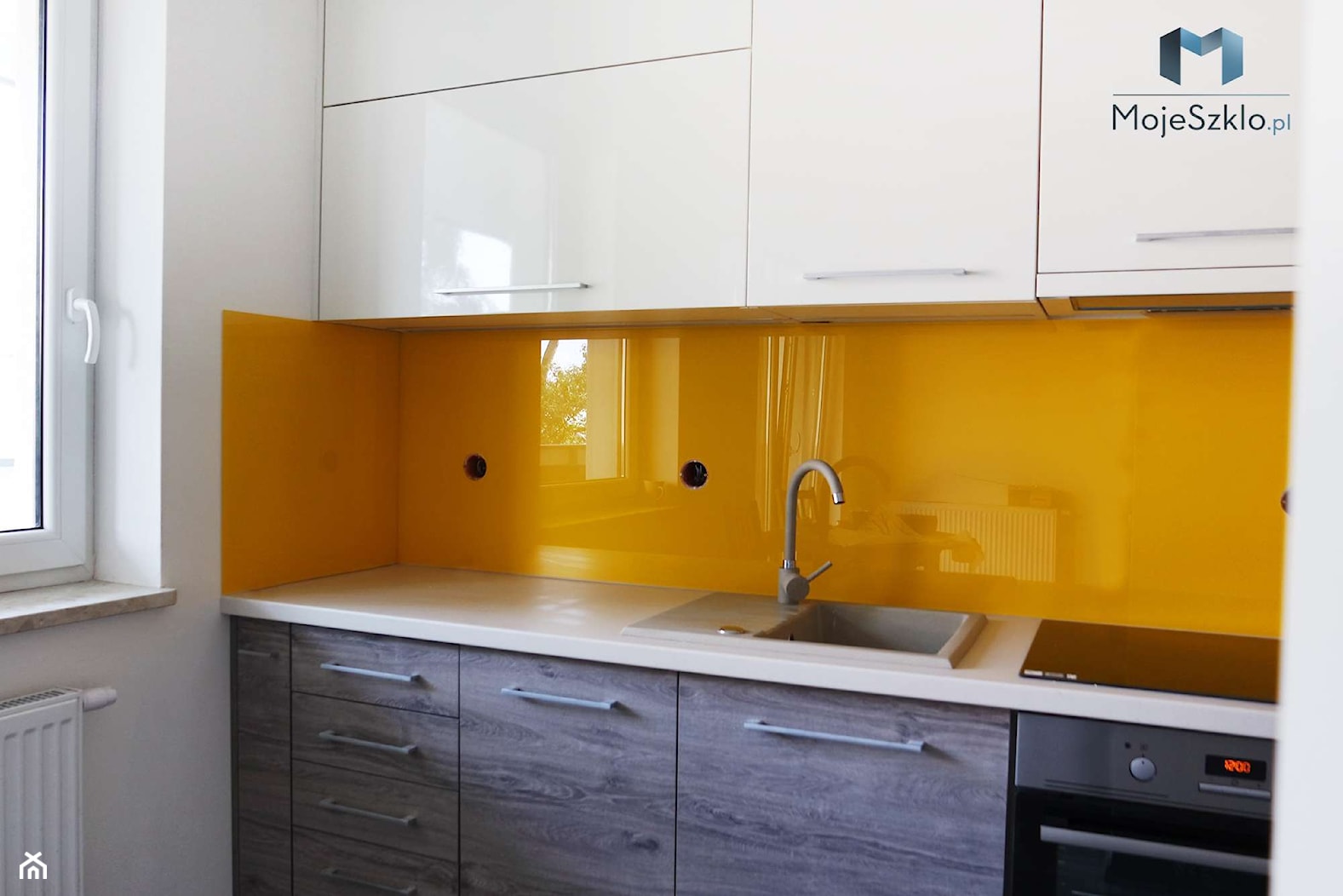 Lacobel żółty - Kuchnia, styl nowoczesny - zdjęcie od Mojeszklo.pl - Homebook