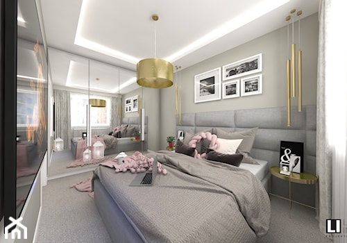 Sypialnia - Średnia szara sypialnia, styl nowoczesny - zdjęcie od LUXURY INTERIOR