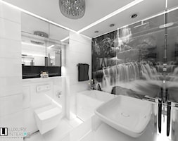 Mieszkanie 63 m2 - Mała bez okna z lustrem z punktowym oświetleniem łazienka, styl nowoczesny - zdjęcie od LUXURY INTERIOR - Homebook