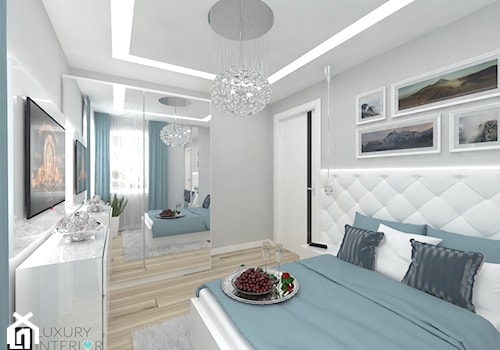 Mieszkanie 63 m2 - Średnia szara sypialnia, styl nowoczesny - zdjęcie od LUXURY INTERIOR