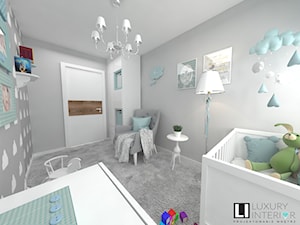 Mieszkanie 60 m2 Mińsk Mazowiecki - Średni szary pokój dziecka dla niemowlaka dla chłopca dla dziewc ... - zdjęcie od LUXURY INTERIOR