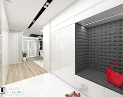 Mieszkanie 63 m2 - Duży z wieszakiem szary hol / przedpokój, styl nowoczesny - zdjęcie od LUXURY INTERIOR - Homebook