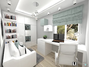 Mieszkanie 63 m2 - Małe w osobnym pomieszczeniu z sofą szare biuro, styl nowoczesny - zdjęcie od LUXURY INTERIOR