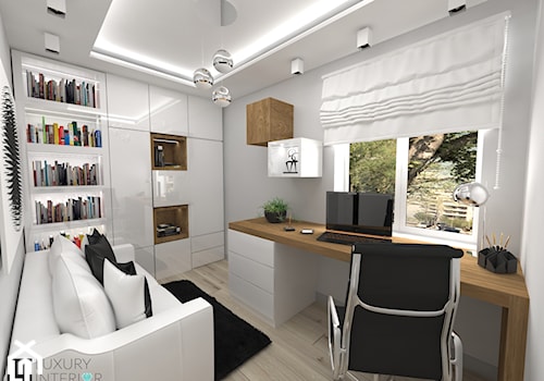 Mieszkanie 63 m2 - Średnie z sofą białe biuro, styl nowoczesny - zdjęcie od LUXURY INTERIOR