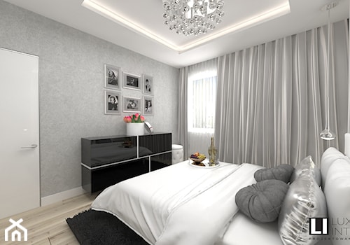 Sypialnia - Średnia biała sypialnia, styl nowoczesny - zdjęcie od LUXURY INTERIOR