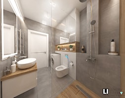 Łazienka skandynawska - Średnia z pralką / suszarką z punktowym oświetleniem łazienka, styl nowocze ... - zdjęcie od LUXURY INTERIOR - Homebook