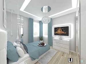 Mieszkanie 63 m2 - Średnia biała sypialnia, styl nowoczesny - zdjęcie od LUXURY INTERIOR