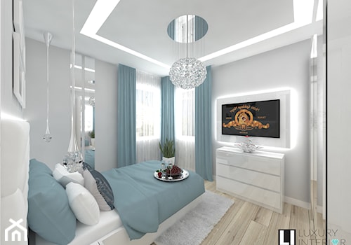 Mieszkanie 63 m2 - Średnia biała sypialnia, styl nowoczesny - zdjęcie od LUXURY INTERIOR