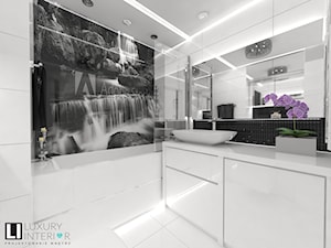 Mieszkanie 63 m2 - Mała bez okna z lustrem z punktowym oświetleniem łazienka, styl nowoczesny - zdjęcie od LUXURY INTERIOR