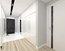 Mieszkanie 63 m2 - Duży szary hol / przedpokój, styl nowoczesny - zdjęcie od LUXURY INTERIOR - Homebook