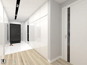 Mieszkanie 63 m2 - Duży szary hol / przedpokój, styl nowoczesny - zdjęcie od LUXURY INTERIOR