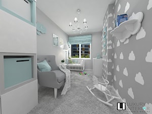Mieszkanie 60 m2 Mińsk Mazowiecki - Duży szary pokój dziecka dla niemowlaka dla chłopca dla dziewczy ... - zdjęcie od LUXURY INTERIOR