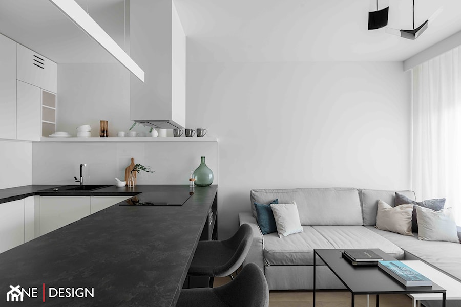 Minimalistyczne mieszkanie dla singla - Salon - zdjęcie od One Design