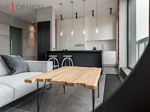 Beton i cegła w apartamencie na Ogrodowej - Salon - zdjęcie od One Design