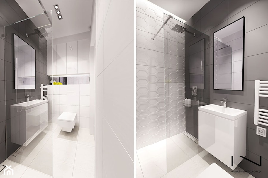Projekt mieszkania w Krakowie - łazienka nr1 - zdjęcie od IN studio