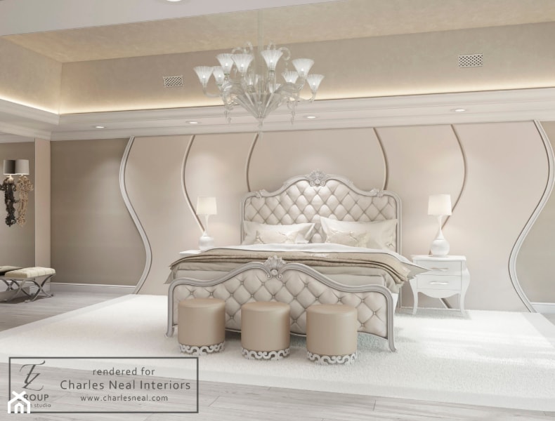 Projekt mieszkania w stylu klasycznym - Średnia szara sypialnia, styl tradycyjny - zdjęcie od Tz_interior