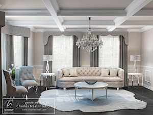 Projekt mieszkania w stylu klasycznym - Duży beżowy salon, styl tradycyjny - zdjęcie od Tz_interior