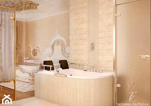 Proekt w stylu art deco - Średnia bez okna z marmurową podłogą łazienka, styl tradycyjny - zdjęcie od Tz_interior