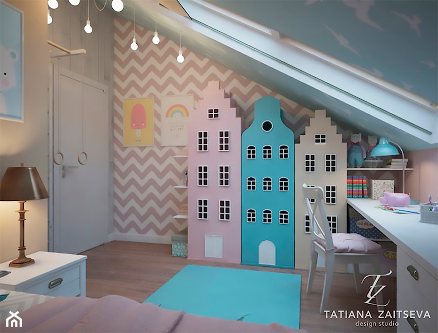 Designe wnętrza - Komfort - Mały szary niebieski pokój dziecka dla dziecka dla chłopca dla dziewczynki, styl nowoczesny - zdjęcie od Tz_interior